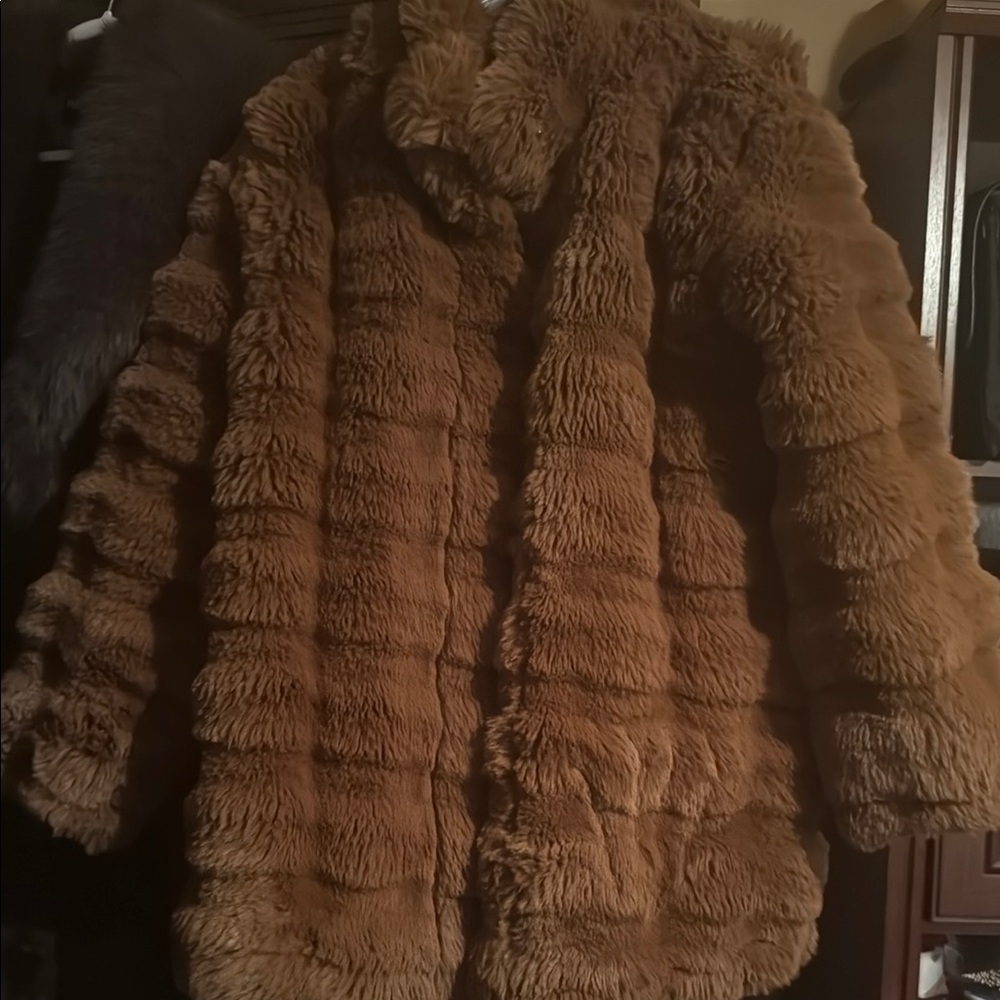Chic Brown Faux Fur Jacket